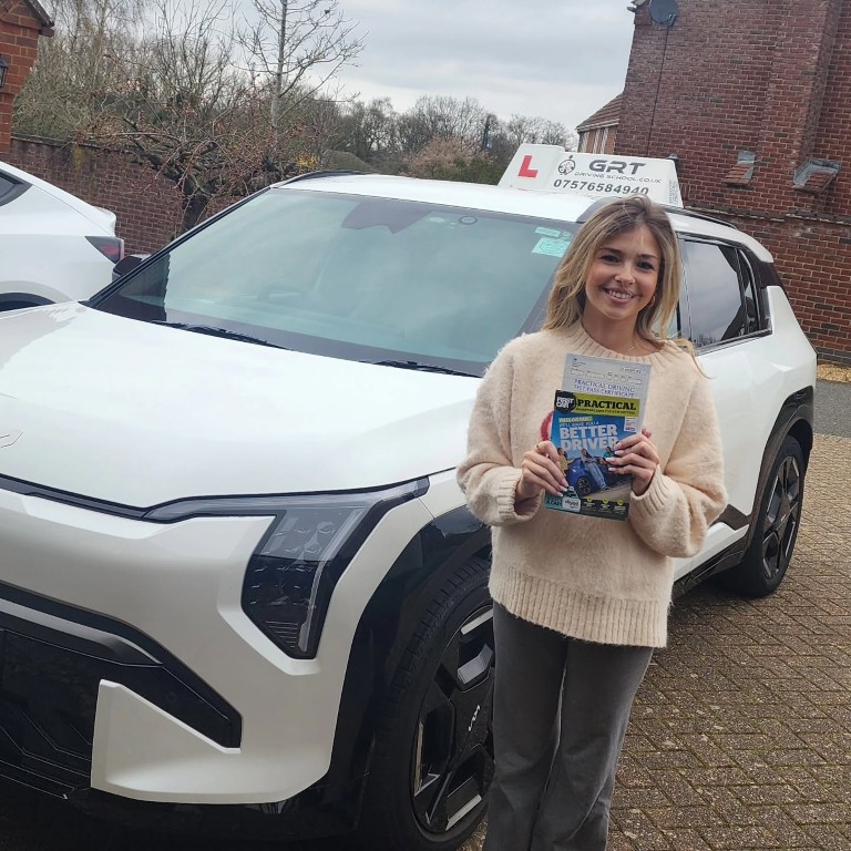 Chloe passing the driving test on 24/03/2026 -GRT Driving School in Kings Lynn