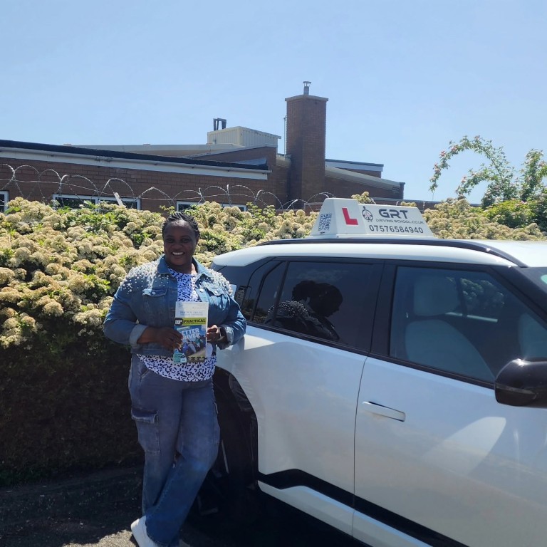 Mojisola passing the driving test on 26/05/2026 -GRT Driving School in Kings Lynn